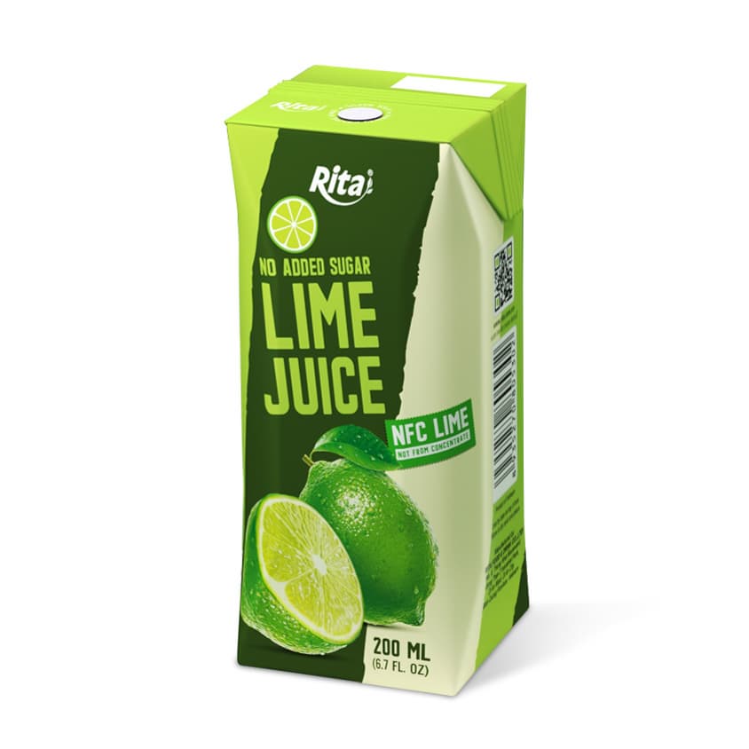 No sugar Lime_juice 200ml_aseptic from RITA manufacturer